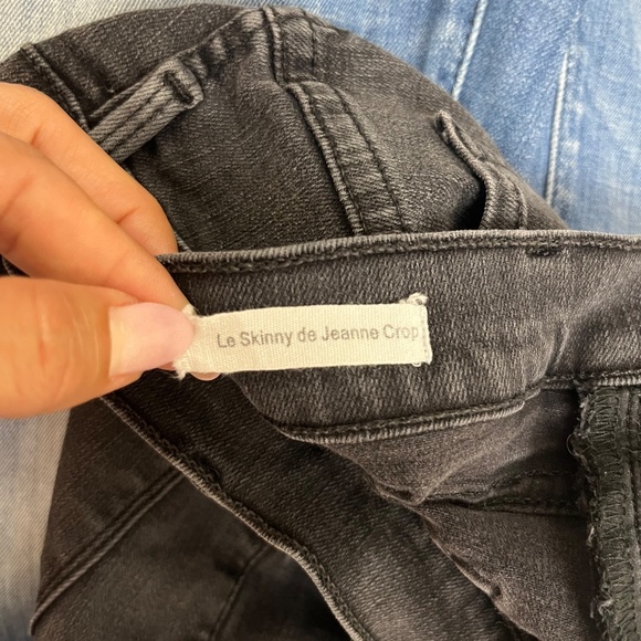 FRAME Denim Le Skinny de Jeanne Micoy – Black Raw Hem Jeans, Size 25 - Picture 9 of 9
